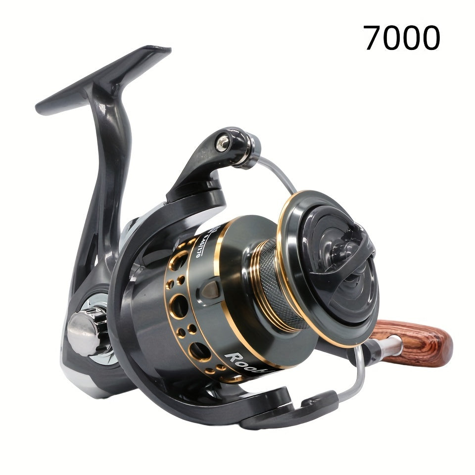 Rooblinos Ambidextrous Spinning Fishing Reel, 5.2:1 Gear Ratio, Durable PA Material, for Freshwater and Saltwater Fishing.