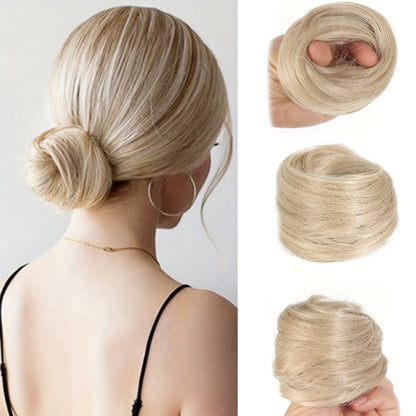 Stylish 3-inch synthetic hair bun ponytail extension for women, ideal for parties and casual wear.