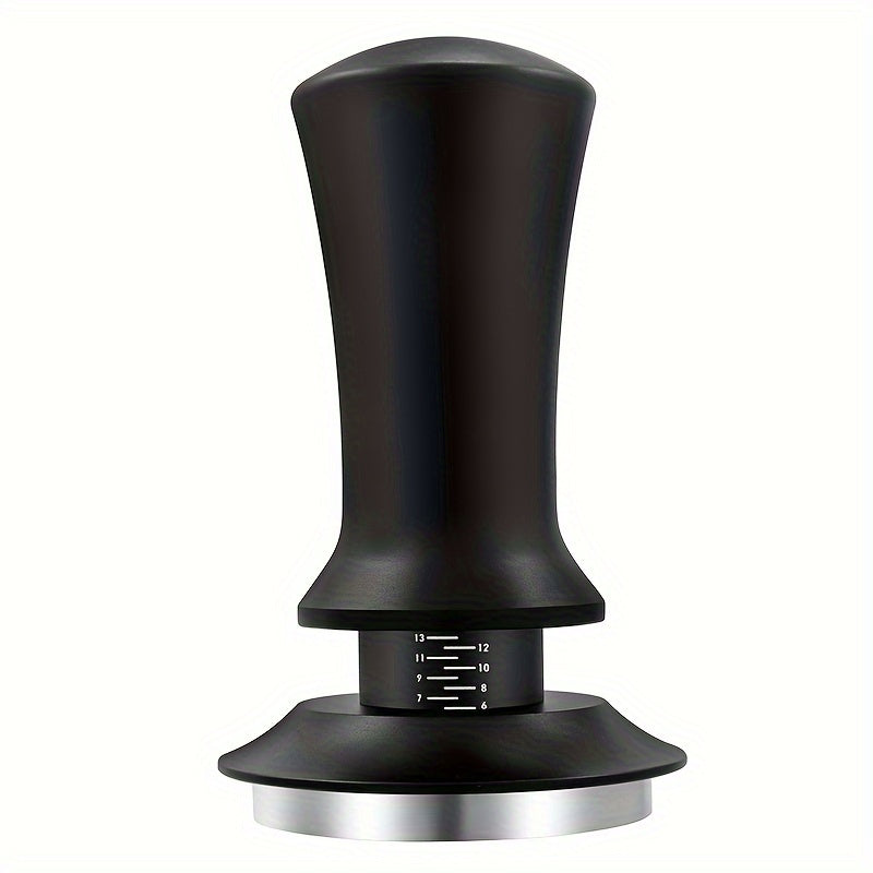 Adjustable pressure coffee tamper made of premium stainless steel, perfect for both espresso and drip coffee. An essential tool for baristas, ensuring constant pressure and even distribution of coffee powder.