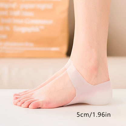 1 Pair Comfort Height Boost Insoles - Invisible Silicone Half-Pads, 3/4/5cm Options for Arch Support & Tired Feet Relief, Soft & Flexible Material, Ideal for Daily Wear, Height Boosters