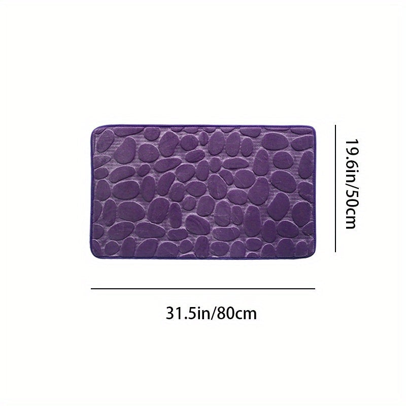 Pebble Embossed Non-Slip Bathroom Bath Mat Set with Memory Foam - Super Soft, Absorbent, and Quick-Drying Rug for Comfort and Safety. Machine Washable and Thick for a luxurious feel in your bathroom.