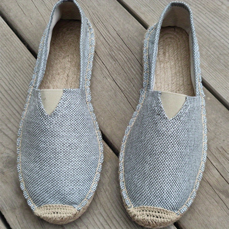 Men's slip-on espadrilles for casual comfort while walking.