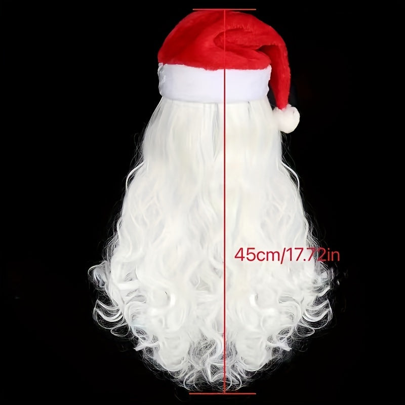 Get into the holiday spirit with this adorable Santa Claus wig, beard, eyebrows, Christmas hat, and glove set. Perfect for men and women to wear at parties or holiday events. Ideal for costume cosplay, photography props, and as a festive Christmas gift.