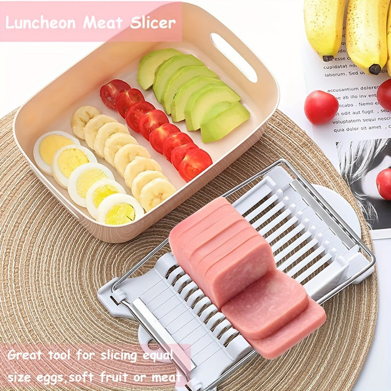 Multi-functional Stainless Steel Manual Slicer - Ideal for Cutting Cheese, Fruits, Eggs, and Ham | Convenient Kitchen Tool for Packing Lunchboxes, Making Sandwiches, and Beyond