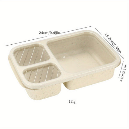 This durable plastic Bento lunch box with compartments is leak-proof and perfect for meals on the go at the office, school, or outdoors. It is easy to clean and provides a convenient way to enjoy your favorite foods wherever you are.