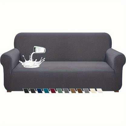 Thickened jacquard sofa cover with full coverage elastic, suitable for one to four-seater sofas. Protects against cat scratches and can be used in living rooms, dining rooms, bedrooms, and other home decor settings.