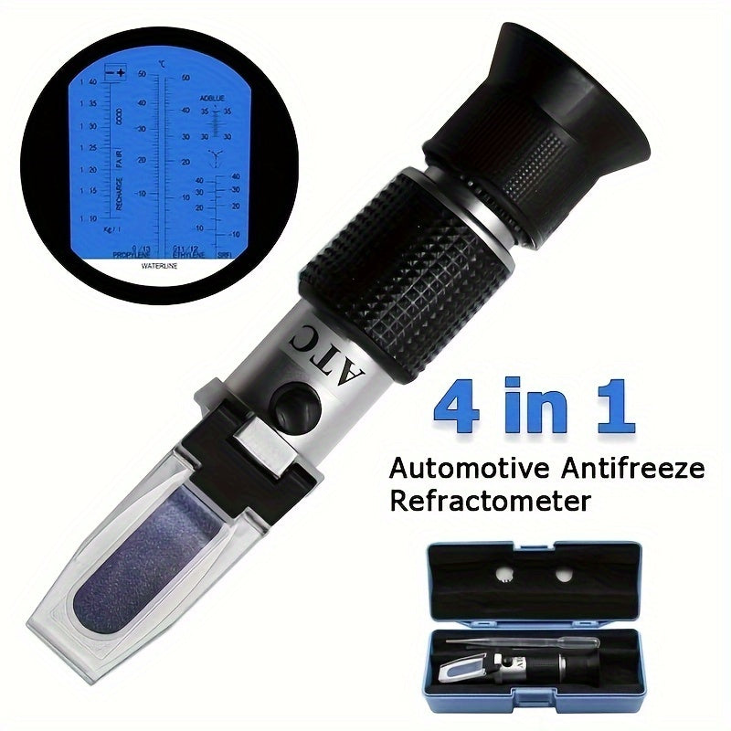 1pc Digital 4-in-1 Automotive Refractometer: Battery-Free Handheld Tester for Urea, Antifreeze, Electrolyte, and Battery Freezing Point, High-Quality Construction, Ready to Use