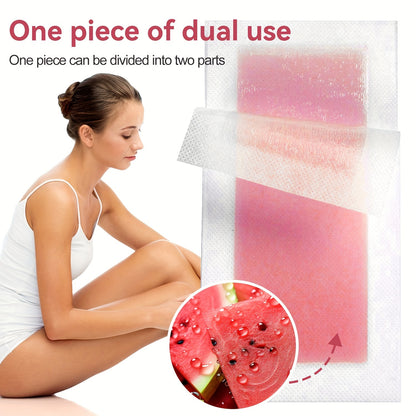 40/20 Watermelon Hair Removal Wax Paper Set with Large and Small sizes, includes Wet Wipes. Suitable for full body hair removal including armpits, legs, eyebrows, beards, and bikini area.