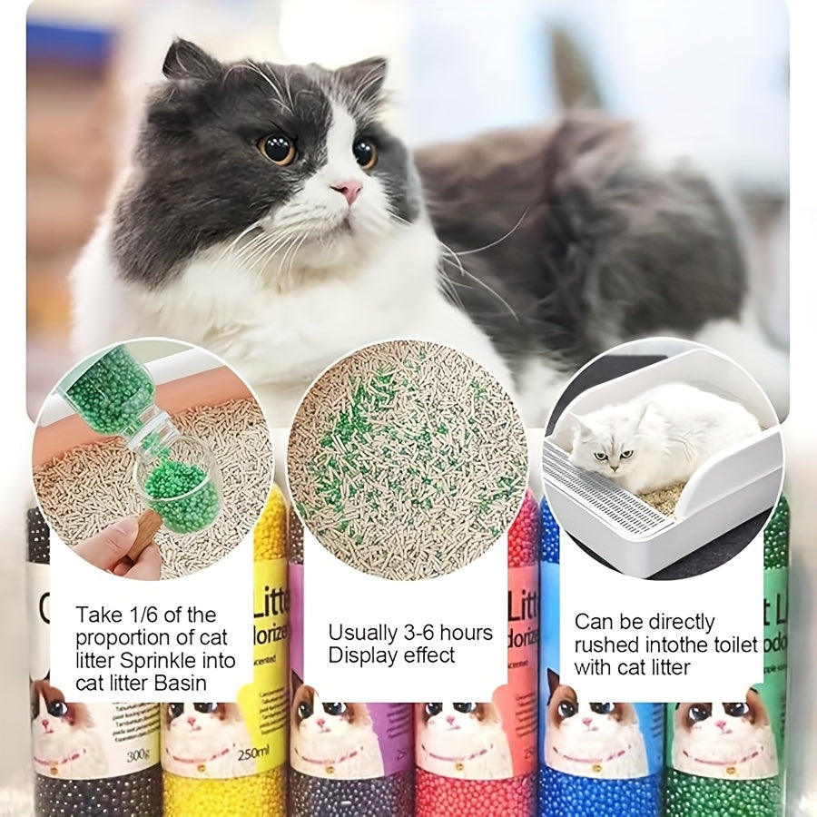 250ml Pet Deodorant for cat litter box odor control, can be flushed down the toilet. Suitable for cat litter boxes and pet cleaning.