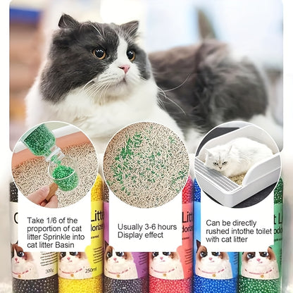 250ml Pet Deodorant for cat litter box odor control, can be flushed down the toilet. Suitable for cat litter boxes and pet cleaning.