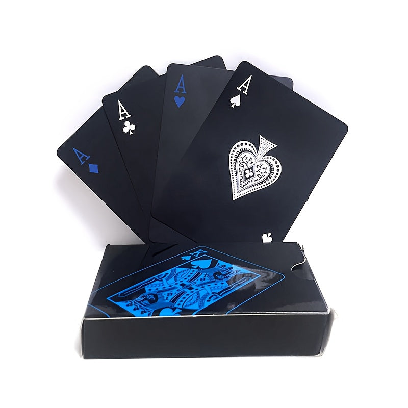 Sturdy waterproof PVC playing cards with vibrant design for game nights and family fun.