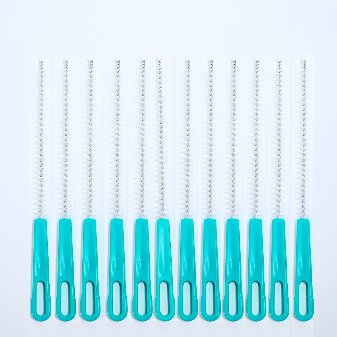 Versatile Vacuum Cleaner Brush Set with Tough Nylon Bristles & Stainless Steel Handle - Features Hanging Loop for Convenient Storage. Perfect for Cleaning Children's Bottles, Sippy Cups, Kitchen Appliances, and Small Areas. Includes 12/20pcs for Cleaning