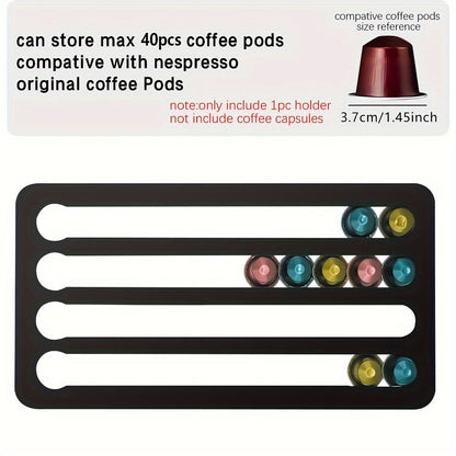 Rotating Nespresso Capsule Holder Rack with 24/40PCS Storage Shelves - Convenient Coffee Pod Tower Stand for Nespresso Pods