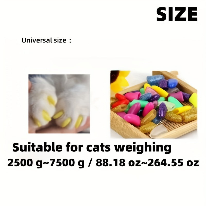 Stylish PVC pet nail caps for cats - durable, non-electric, fashionable set