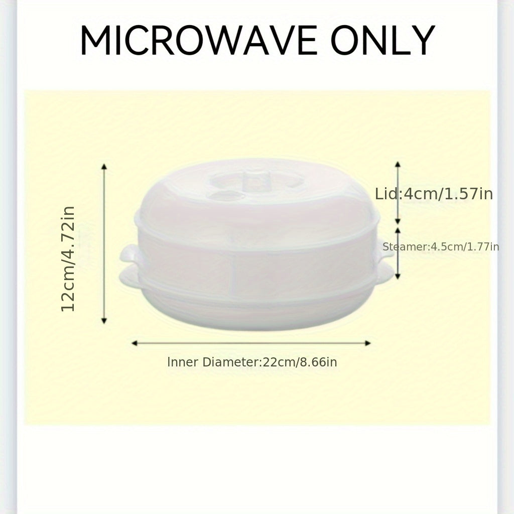 Microwave Steamer Set with Multiple Tiers - Includes Stackable Double Boilers, Steaming Plate Inserts, Made from BPA-Free PP Material, No Electricity Needed -Ideal for Cooking Vegetables, Meats, and Dumplings with High Heat Resistance in the Microwave.