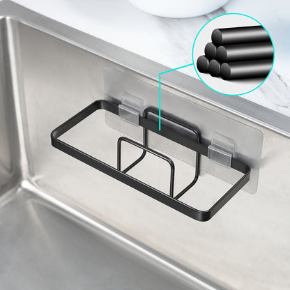 A versatile, durable cleaning tool storage rack made of plastic, featuring sponge racks. This space-saving rack is easy to install and suitable for kitchens, bathrooms, and general household storage needs. It is multifunctional and designed to store