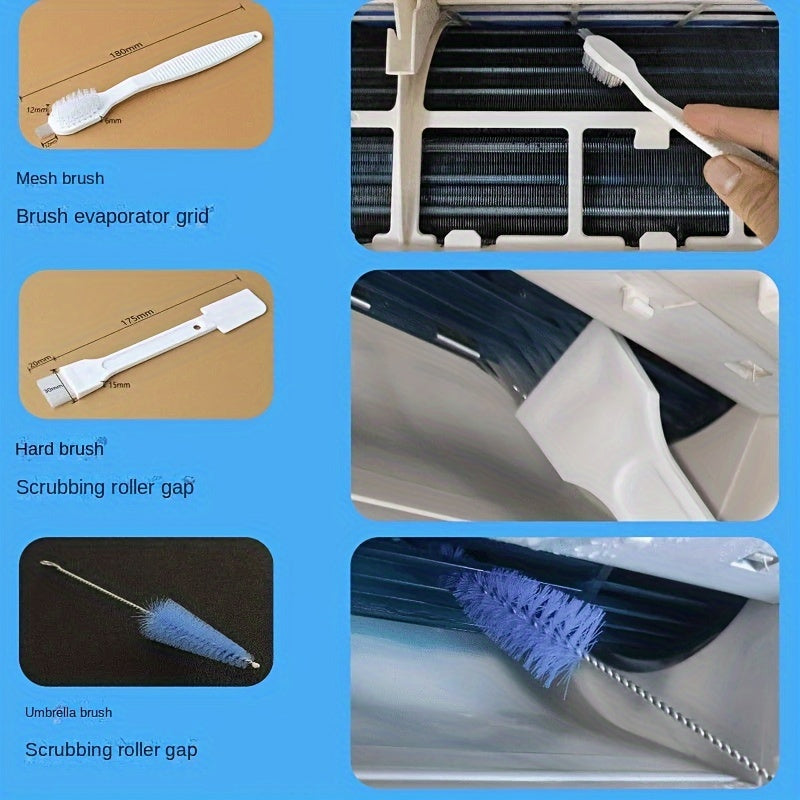 Home Use Deluxe Air Conditioner Cleaning Kit Includes Thickened Dust Cover (95/130cm), Water Bag, Brush, and Towel Set