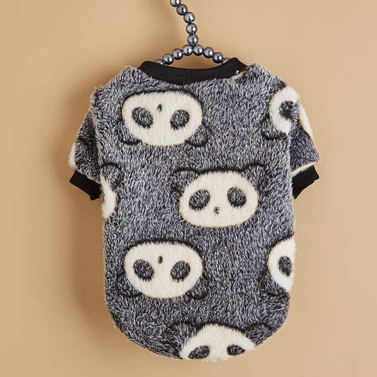 Black Panda Design Pet Sweatshirt for Cold Weather.