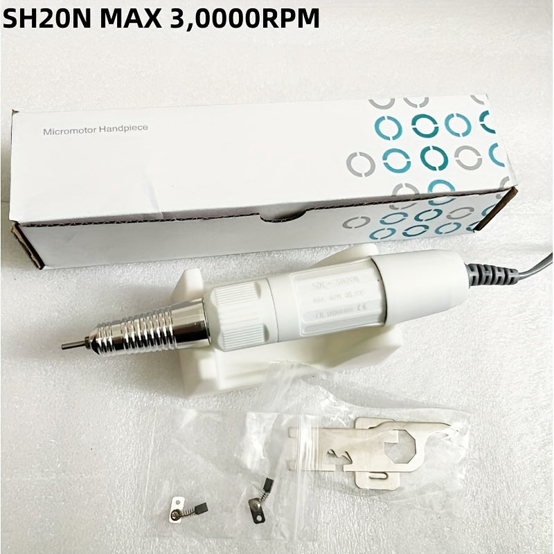 Powerful micromotor nail drill pen machine with handpiece for polishing at 35K & 45K RPM.