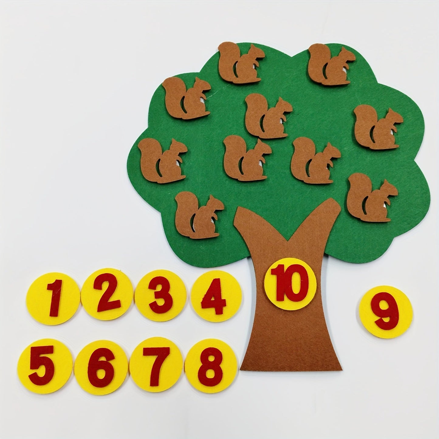 Educational Apple Tree Felt Board for Learning Numbers, Counting and Math Games for Kids in Preschool and Kindergarten, Includes Counters and Manipulatives for Hands-on Learning Fun