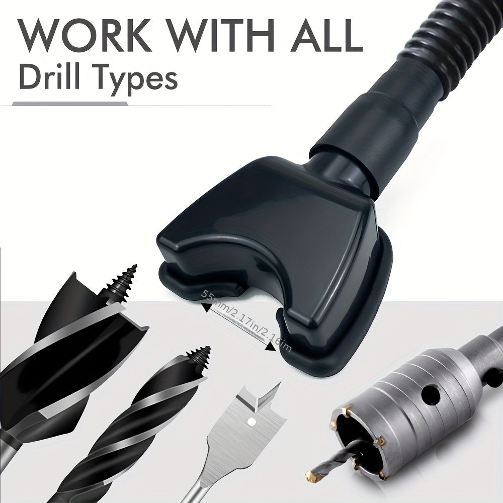 Drill without worrying about making a mess - this vacuum attachment collects dust while you work, perfect for woodworking and home improvement projects.