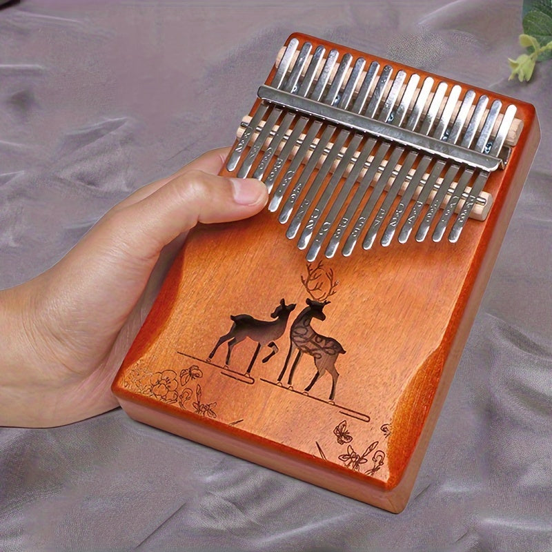 Portable 17-tone Kalimba Thumb Piano with Good Tone, Ideal for Beginners, Easy to Learn, Perfect Music Gift