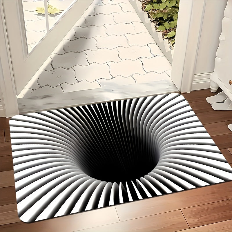 3D Illusion Doormat, 1 piece - Made of Non-Slip Polyester Material, Easy to Clean in Washing Machine, Features Low Pile for Comfort, Resistant to Stains and Water, PVC Backing for Durability - Ideal for Entryway, Bedroom, or Kitchen, Perfect for