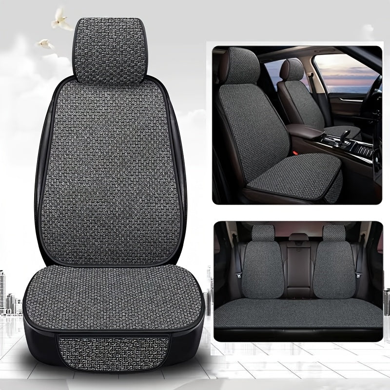 Non-slip, breathable linen car seat cushions for BMW, KIA, AUDI, and more. Easy care and all-season comfort.