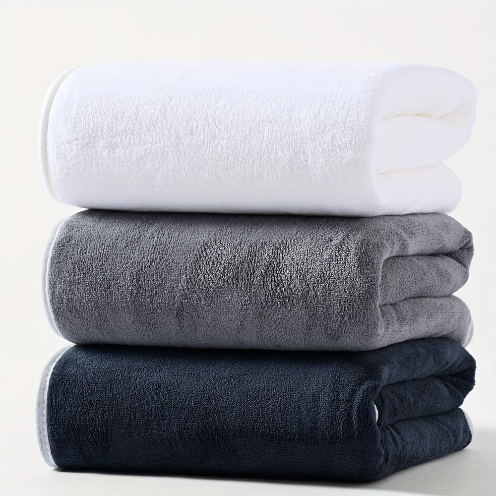 3 microfiber bath towels, 300 GSM, 70.0 x 140.0 cm, super absorbent and quick dry, multipurpose for spa, yoga, fitness, and bathroom.