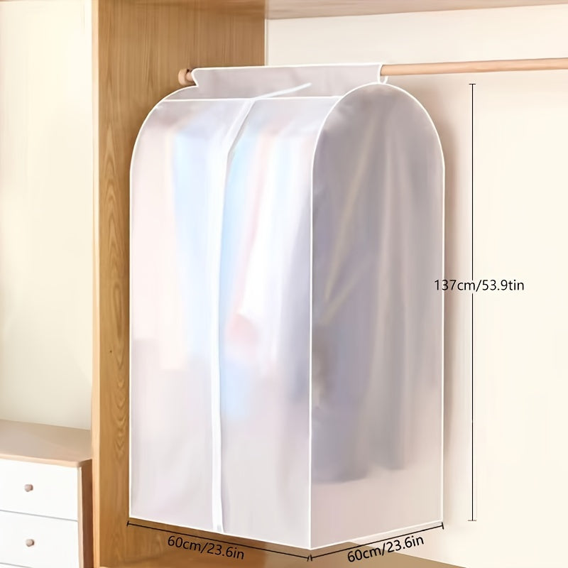 AOLORES Transparent Garment Bags for Closet Storage, Durable Plastic Suit Cover with Zipper Closure, Wardrobe Protector for Coats, Suits, Dresses