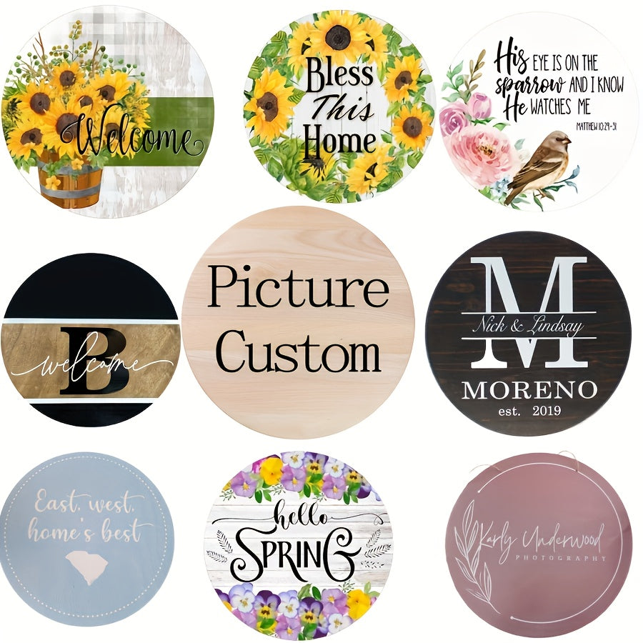 Customize your family sign with a wood grain print and add a personal touch by including custom names. This versatile decoration can be used as a garland sign, garland decoration, welcome sign, custom wall sign, wedding sign, or hanging decoration.