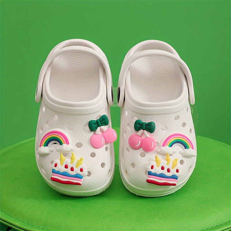 New girls' EVA hole shoes for indoor and outdoor wear. Available for summer activities at home and on the beach.