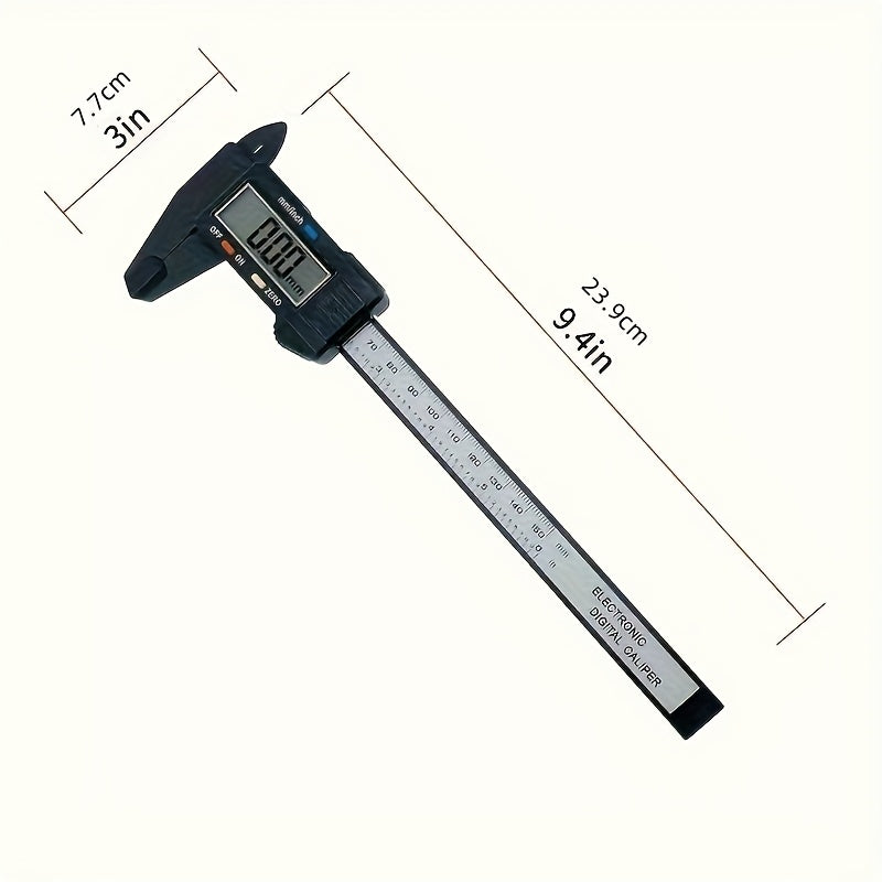 1pc Digital Caliper with LCD Screen, Triangular Scale Ruler, and High Precision Carbon Fiber Plastic Construction