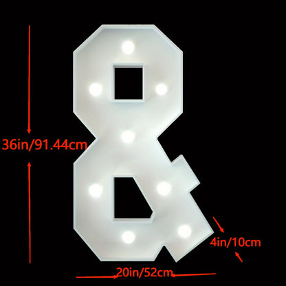 91.44cm Marquee Light Up Letters A-Z for Party, Wedding, and Birthday Decor