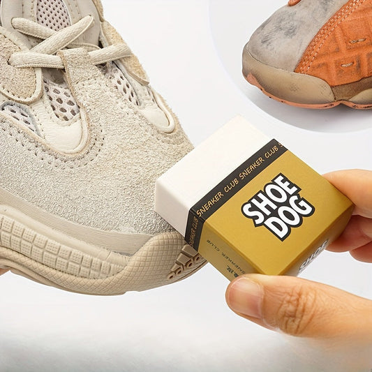 Rubber eraser for suede shoe cleaning - Easily removes stains without electricity. Ideal for sneakers, clothes, glass, walls, floors, and furniture. Versatile tool for gentle dry cleaning of fabrics.