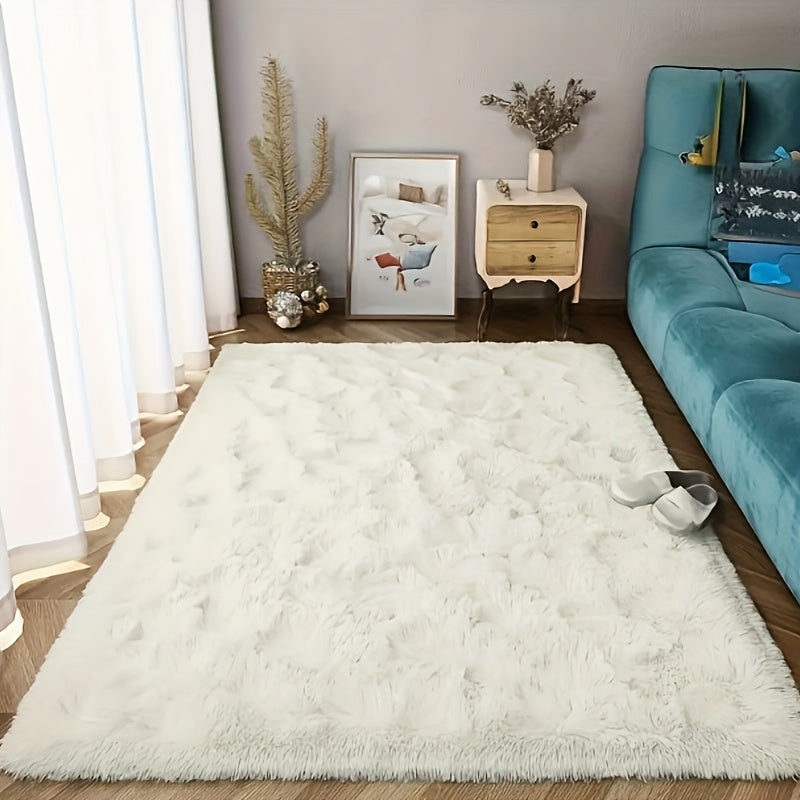 Plush and Cozy Area Rug for Living Room and Bedroom - Luxuriously Soft, Fluffy Polyester Carpet with Non-Slip Backing for Home Decor