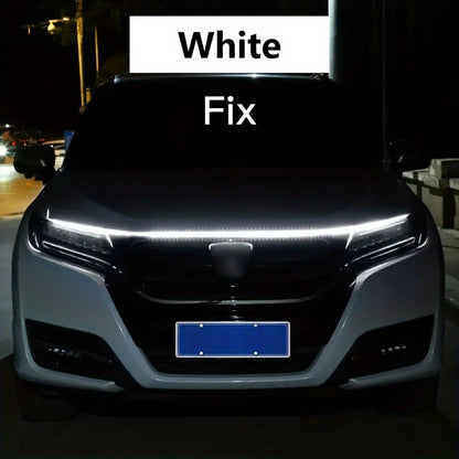 LED Car Hood Decorative Light Strip - Dynamic Flow, Always On, 12V Hardwired