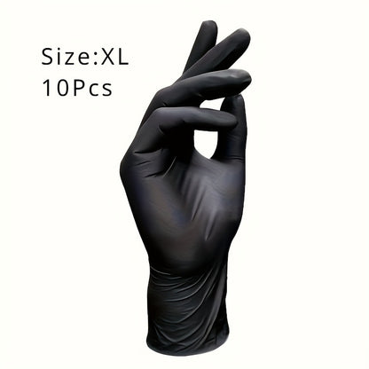 Premium waterproof nitrile gloves for kitchen, tattoo, hair dye, and beauty - extra-strong, non-slip grip, latex-free. 10pcs pack for comfort fit.