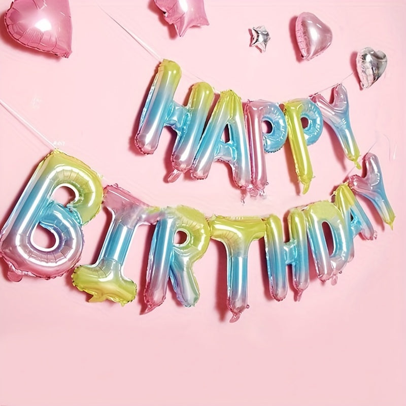 16-inch American Version Happy Birthday Letter Balloon Set, Aluminum Film, Factory Direct Sales