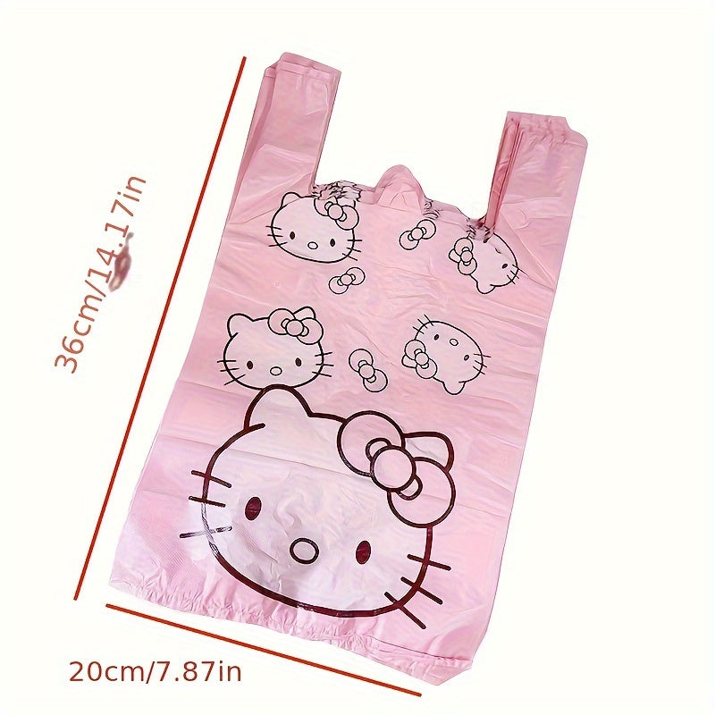 Introducing a collection of 50 charming and versatile trash bags crafted from PET material. Perfect for use in living rooms, bedrooms, bathrooms, and kitchens. These bags showcase a delightful cartoon pink design, making them ideal for gifts or storage