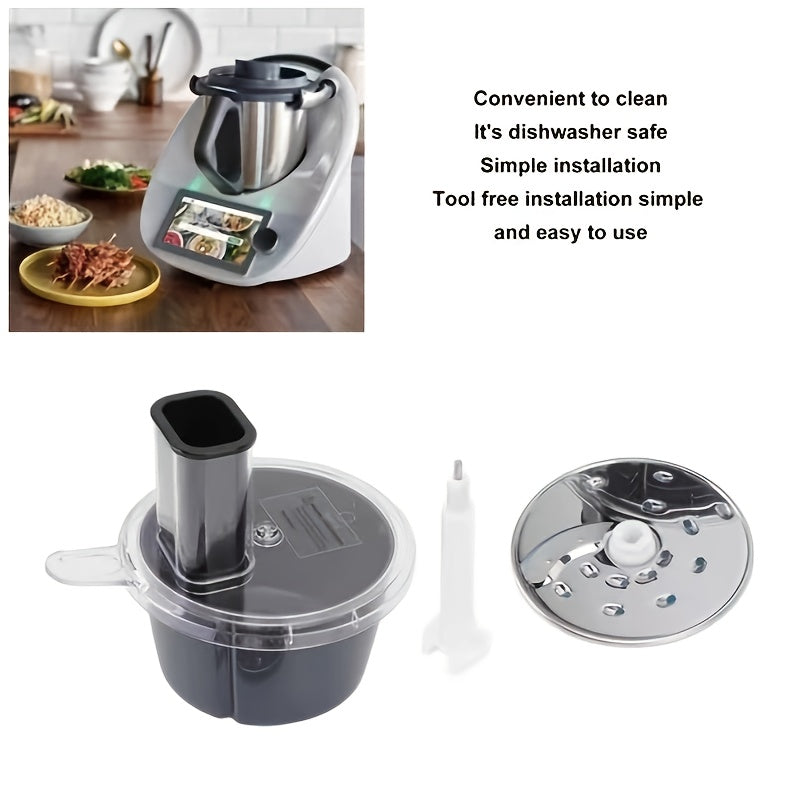 Upgrade your Thermomix TM6/TM5 with a versatile food processing machine accessory - featuring a multifunctional slicer, vegetable slicer, and additional slicing accessories. Crafted with BPA free stainless steel blades, these accessories are dishwasher