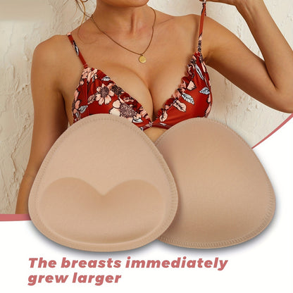 Two pairs of reusable bra insert pads for enhancing the chest invisibly.