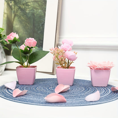 5 Mini artificial potted flowers for desktop decoration