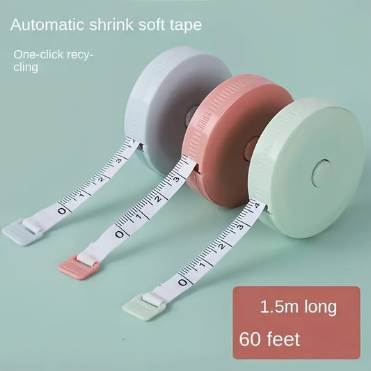 60-inch retractable soft tape measure for sewing and crafting, with double-sided design and durable blade material.