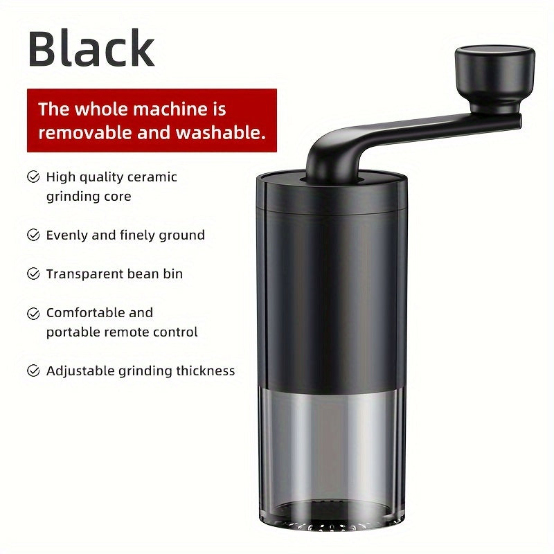 Hand Coffee Grinder: This hand-operated coffee machine allows you to grind coffee beans to your preferred thickness. It also features an adjustable setting for fine grinding. The grinder includes a generous storage compartment for ground coffee powder.