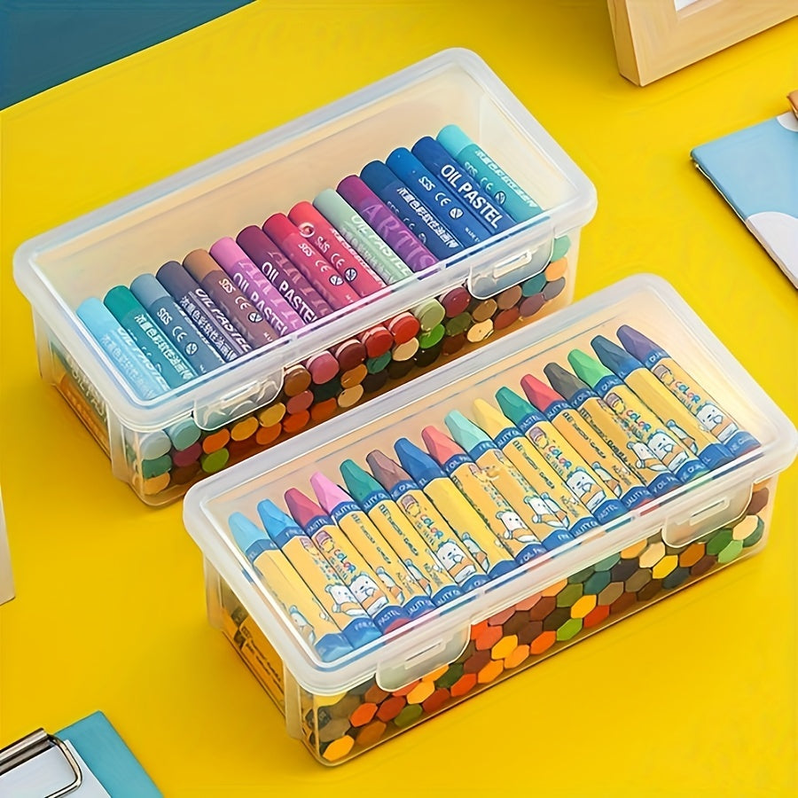 4 Large Capacity Transparent Pencil Cases - Durable Plastic, Multi-Use Storage Boxes for School & Office Supplies