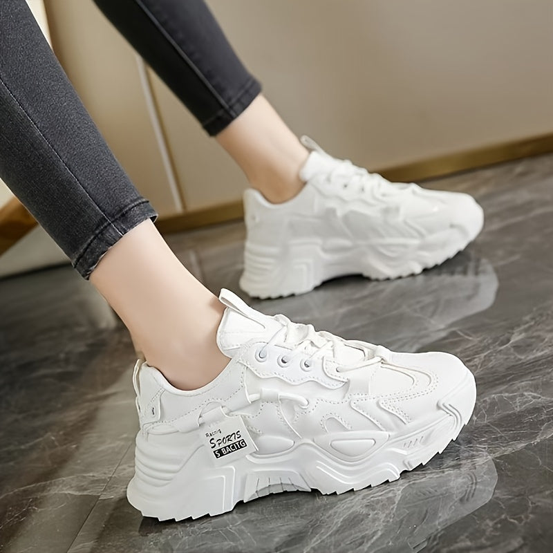 Women's Chunky Sneakers - Breathable and Fashionable All-Season Shoes with Non-Slip Sole