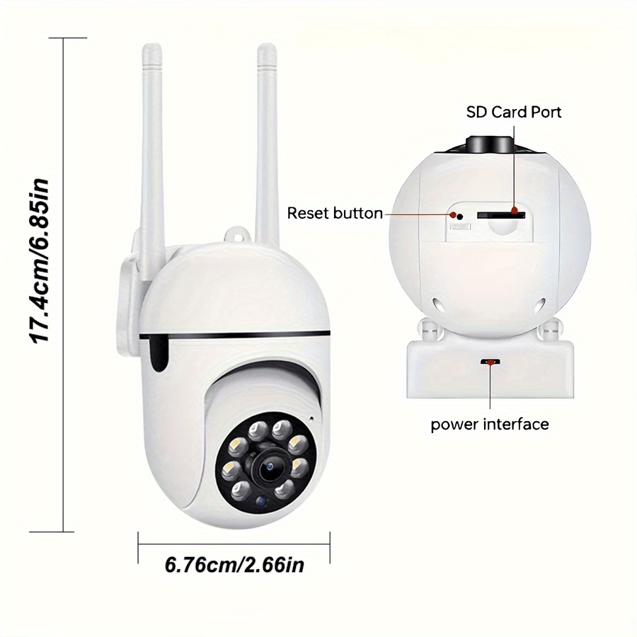 Introducing the Smart WiFi Security Camera - Experience crystal-clear 1440P HD video, PTZ with Auto-Tracking, Day/Night Vision, and Motion Detection Alert. Perfect for indoor/outdoor use, this camera is equipped with 2.4GHz Wi-Fi connectivity and a Smart