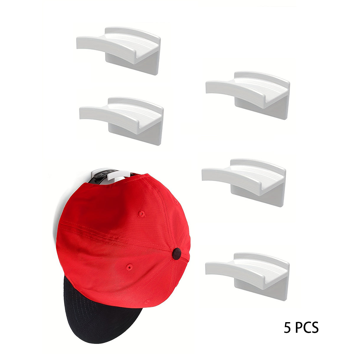 12pcs Adhesive Baseball Cap Hooks for Home and Office - Easy Install, No-Drill Wall Mount, Multi-Functional, Traceless Plastic Hat Rack