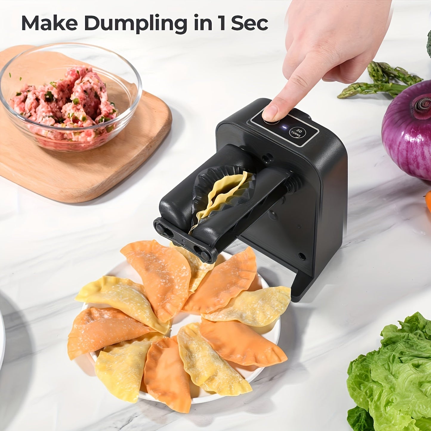 Introducing the latest innovation in home cooking: a rechargeable fully automatic dumpling-making machine! With the capacity to make 1500 dumplings on a full charge, this machine is perfect for any kitchen. It's an ideal gift for New Year, holidays